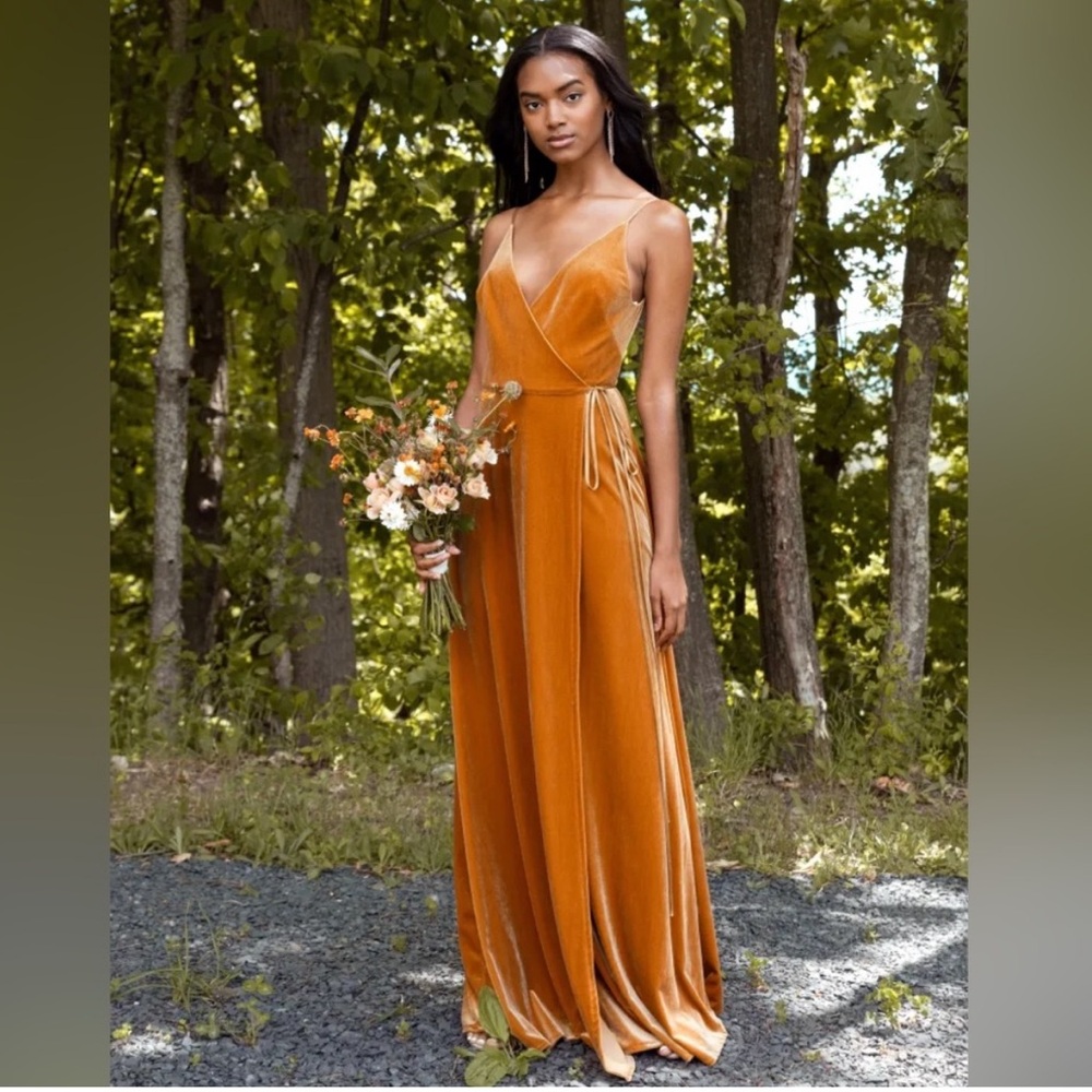 Jenny Yoo Andi Velvet Wrap Dress (bridesmaid, gown)